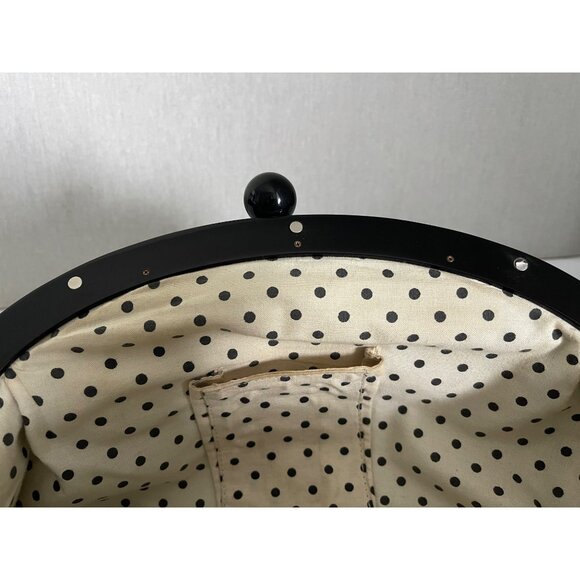 Hobo International Gray Patent Leather Handbag With Polka Dot Lining - Picture 9 of 16